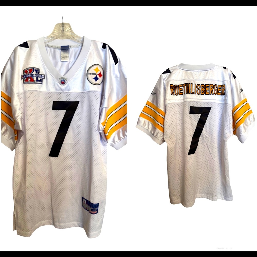 Vintage reebok roethlisberger 7 jersey Super Bowl XL NFL Steelers Size 48 3XL